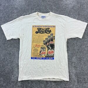 Vintage Pepsi Cola Shirt Mens Large White 1938 Advertisement Pepsi Soda Pop